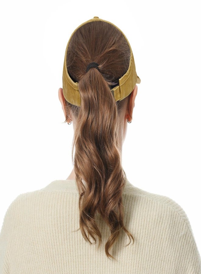 TopTie Backless Washed Cotton Ponytail Cap Messy Bun Curly Hair Baseball Caps-Black - Image 4